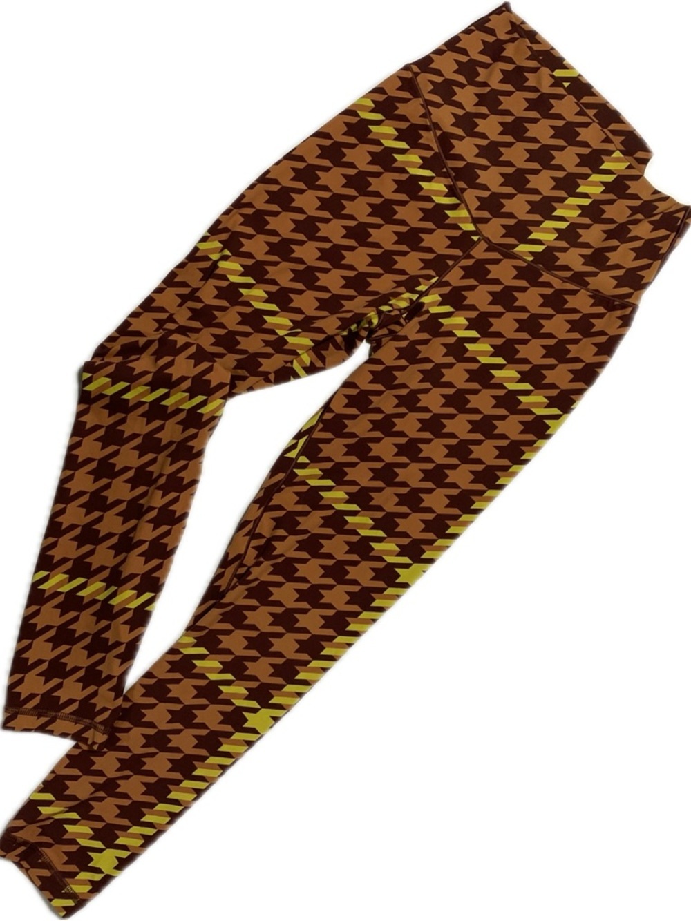 Offline by Aerie High-Rise Brown & Mustard Houndstooth Leggings - Women
